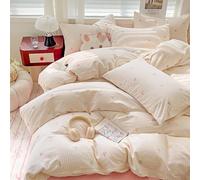 Covebett White Colorful Bow Duvet Cover Double Gingham Plaid Checkered Bows Print Kawaii Bedding Set Girls Bow Tie Microfiber Comforter Cover 200x200 cm with Zipper Closure and 2 Pillowcases 50x75 cm