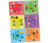 Covelico Kids Yoga Poster: Vibrant Yoga Poses Poster for Calming Corner, Physical Education, and Classroom Exercise - Ideal Yoga for Kids