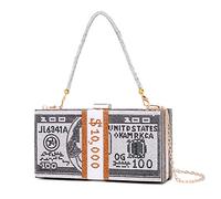 Covelin Dollar Clutch Purse for Women from, Rhinestone Evening Handbag Money Bag, Black