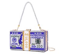 Covelin Dollar Clutch Purse for Women from, Rhinestone Evening Handbag Money Bag, Royal Blue