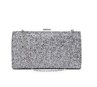Covelin Women's Handbag Envelope Rhinestone Evening Clutch Bag Hot Black-Silver