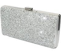 Covelin Women's Handbag Envelope Rhinestone Evening Clutch Bag Hot, Silver, L