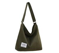 Covelin Women's Retro Large Size Canvas Shoulder Bag Hobo Crossbody Handbag Casual Tote, Army Green, One Size