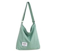 Covelin Women's Retro Large Size Canvas Shoulder Bag Hobo Crossbody Handbag Casual Tote, Dark Sea Green, One Size