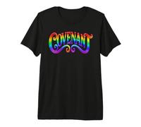 Covenant Rainbow Word Graphic Tee Colorful Typography Design Premium T-Shirt
