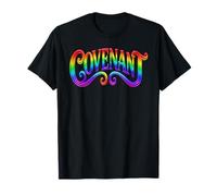 Covenant Rainbow Word Graphic Tee Colorful Typography Design T-Shirt
