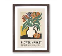 Covent Garden Flower Market Exhibition No.10 Framed Print | A2 Walnut Framed Wall Art | Ready to Hang | Modern Floral Picture | Living Room Bedroom Lounge Office