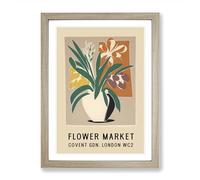 Covent Garden Flower Market Exhibition No.11 Framed Print | A2 Oak Framed Wall Art | Ready to Hang | Modern Floral Picture | Living Room Bedroom Lounge Office