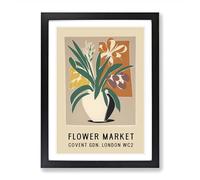 Covent Garden Flower Market Exhibition No.11 Framed Print for Living Room Bedroom Home Office, Wall Art Picture Ready to Hang, Black A2 (64 x 46 cm)