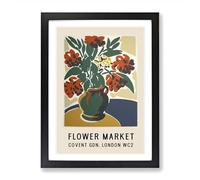Covent Garden Flower Market Exhibition No.2 Framed Print | A2 Black Framed Wall Art | Ready to Hang | Modern Floral Picture | Living Room Bedroom Lounge Office