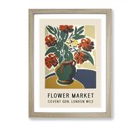 Covent Garden Flower Market Exhibition No.2 Framed Print for Living Room Bedroom Home Office, Wall Art Picture Ready to Hang, Oak A2 (64 x 46 cm)