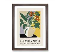 Covent Garden Flower Market Exhibition No.4 Framed Print | A2 Walnut Framed Wall Art | Ready to Hang | Modern Floral Picture | Living Room Bedroom Lounge Office