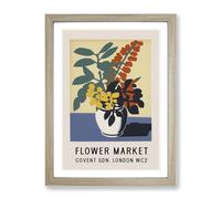 Covent Garden Flower Market Exhibition No.6 Framed Print | A2 Oak Framed Wall Art | Ready to Hang | Modern Floral Picture | Living Room Bedroom Lounge Office