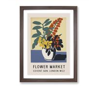 Covent Garden Flower Market Exhibition No.6 Framed Print | A2 Walnut Framed Wall Art | Ready to Hang | Modern Floral Picture | Living Room Bedroom Lounge Office