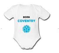 COVENTRY Born Football Personalised Unique City Baby Vest Baby Grow Babygrow Cute Novelty Boys Girls Footy Funny