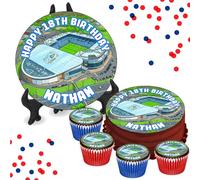 Coventry City Arena Stadium (ART) PERSONALISED Edible Cake & Cupcake Toppers - Wafer or Icing - Various Sizes - Football Fan Birthday Party Decorations - Perfect for Brownies, Cookies, Muffins & More!