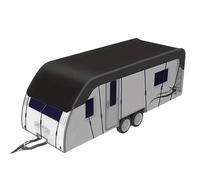 Cover 210D Oxford Cloth Weather, Foldable Motorhome Roof Cover with Windproof Side Straps, Dust Proof Caravan Roof Covers for RV Motorhome Trailer Camper Van