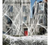 Cover 3000 Square Feet 500g Halloween Spider Web Stretchable Cobweb with 50 pcs Small Spiders Halloween Indoor Outdoor Decorations