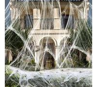 Cover 3000 Square Feet 500g Halloween Spider Web Stretchable Cobweb with 60 pcs Small Spiders Halloween Indoor Outdoor Decorations