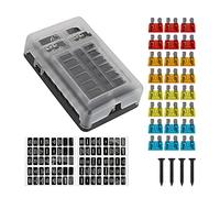 Cover 6 Ways 12 Ways Blade Fuse Block 12V 32V Fuse Box Holder M5 Stud with LED Indicator Light for Auto Car Marine Protected circuits (Color : 12 Ways)