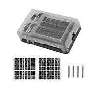 Cover 6 Ways 12 Ways Blade Fuse Block 12V 32V Fuse Box Holder M5 Stud with LED Indicator Light for Auto Car Marine Protected circuits (Color : 12 Ways No Fuse)