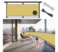 Cover 80x370cm Wind-Resistant Balcony Protection with Ropes & Ties Ideal for Garden/Patio/Greenhouse Sand Yellow Color - Durable & Stylish Solution