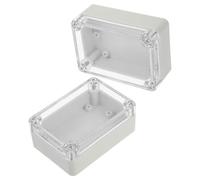 Cover ABS Junction Box 2pcs Project Enclosure Waterproof for Cables | Inspection Window, Pre-drilled Mounting Holes, Protects Sensors and Relays during Outdoor Security Installations