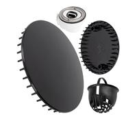 Cover and hair strainer set for shower drain, Ø 112 mm, compatible with Viega Tempoplex drain set from model year 2001-2006, shower tray drain hole cover, black ABS ASA cover and hair strainer