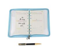 Cover Binder Diary | 6 Rings PVC Transparent Zipper Economic Protector | 25 x 18 cm Protector Shell Agenda - For School Business Study Home Travel Wedding Organiser
