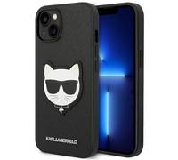 Cover Case iPhone 14 Plus Karl Lagerfeld Cat Faux Leather Black Logo
