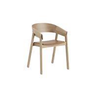 Cover Dining Chair w. Armrest Leather Upholstered Cognac/Oak