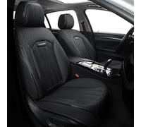 COVER EMPIRE Car Seat Covers Full Set, Universal Faux Leather Seat Cover for Cars, 5 Seats Waterproof Automotive Seat Covers Breathable Front and Rear Seat Covers for Most SUV, Trucks, Sedan, Black