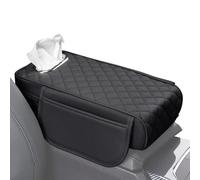 Cover for arm support in the car, PU leather car accessories organiser for the interior with compartment for a tissue box, cushion for the arm support in the car, for SUV, truck, vehicle