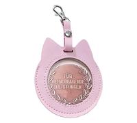 Cover for badges, cat-shaped leather presentation case, portable protective cover for game badges, for children, teenagers, collectors, students, concerts, trade fairs, theme parties, travel, comic