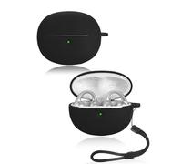 Cover for Baseus Bowie MC1 Pro Wireless Earbuds, yystao Soft Silicone Protective Case compatible with Baseus MC1 Pro, With Lanyard, Dustproof, Shockproof& Durable, Black