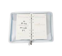 Cover for Binder Planner - Transparent PVC Protector with 6 Ring Zipper | 25 cm x 18 cm Protective Shell Binder, for Rechargeable Notebook for School Study Home Travel Wedding