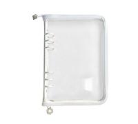 Cover for Binder Planner - Transparent PVC Zipper Protector for 6 Rings | 25 cm x 18 cm Protective Shell Binder, for Refillable Notebook Business Study Home Travel Wedding