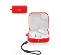Cover for CMF BY NOTHING Buds 2A Wireless Earbuds, yystao Soft Silicone Protective Case compatible with CMF Buds 2A, With Lanyard, Dustproof, Shockproof& Durable, Red
