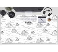 Cover for Desk 100x50 cm Waterproof PVC Vinyle Non-Slip Protection and Decoration for Keyboard and Mouse Decor for Office and Home Easy Clean Scratch-Resistant - Sailing Ships at sea