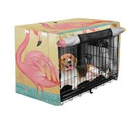Cover for Dog Cage Puppy Kennel Covers Dog Crate Curtains Cartoon Flamingo River