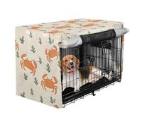 Cover for Dog Crate Kennel Covers Roller Shades Cartoon Animal Orange Crab