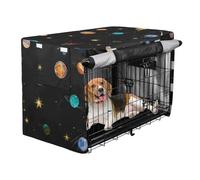 Cover for Dog Crate Kennel Covers Roller Shades Colorful Planet Universe Black