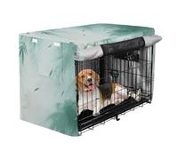 Cover for Dog Crate Pet Kennel Cover with Roller Shades Green bamboos