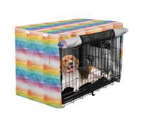 Cover for Dog Crate Rainbow Tie Dyed Pets Kennel Cover Rollers Shades