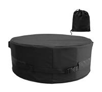 Cover for fire table, with handle, highly load-bearing, adjustable, waterproof, dustproof, round cover for fire bowl on the terrace, for garden, yard, patio, lawn, meadow as well as