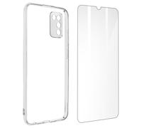 Cover for Galaxy A02s and A03s Silicone Soft tempered Glass 9H clear