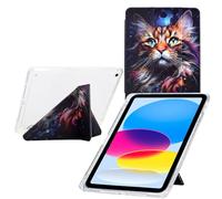 Cover for iPad 9.7 2018 6th Generation/2017 iPad 5th Generation, Case with [Multiple Viewing Angles] [Pen Tray] Slim and Transparent Protective Cover - Big Cats