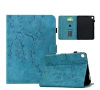 Cover for iPad 9th Generation 2021/iPad 8th Gen 2020/iPad 7th Gen 2019, iPad 10.2, Shockproof Cherry Blossom Retro Case with Pen Holder, Slim Tablet Case with Card Slot - Light Blue