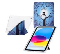 Cover for iPad 9th Generation / 8th & 7th 10.2 Inch 2021 2020 2019, Case with [Multiple Viewing Angles] [Pen Tray] Slim Transparent Protective Cover - Trees and Cats
