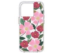 Cover for iPhone 14 Pro Max with Rose Garden Floral Pattern Gold Details